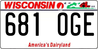 WI license plate 681OGE