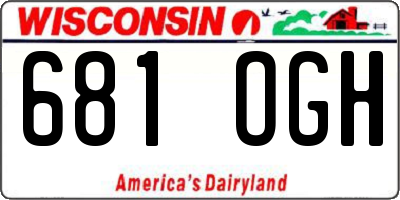 WI license plate 681OGH