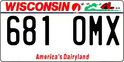 WI license plate 681OMX