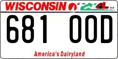 WI license plate 681OOD