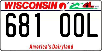 WI license plate 681OOL