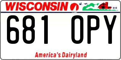 WI license plate 681OPY