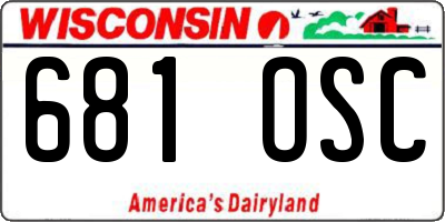 WI license plate 681OSC