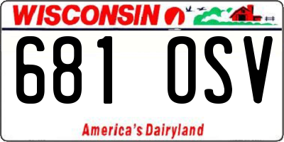 WI license plate 681OSV