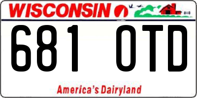 WI license plate 681OTD