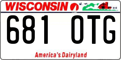 WI license plate 681OTG