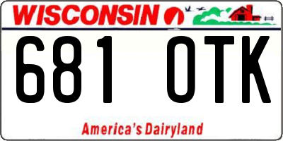 WI license plate 681OTK