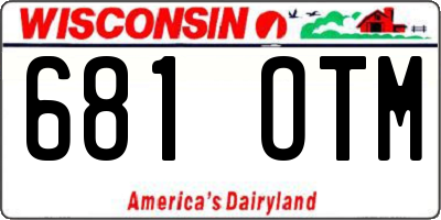 WI license plate 681OTM