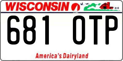 WI license plate 681OTP