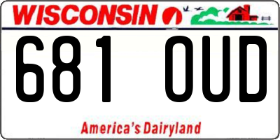 WI license plate 681OUD