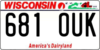 WI license plate 681OUK