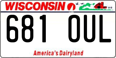 WI license plate 681OUL