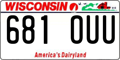 WI license plate 681OUU
