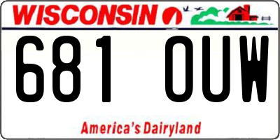 WI license plate 681OUW