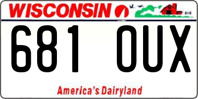 WI license plate 681OUX