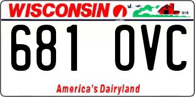 WI license plate 681OVC