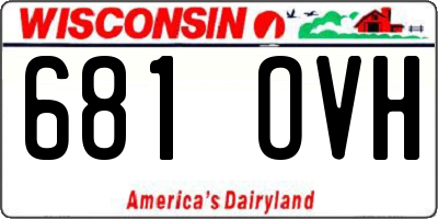 WI license plate 681OVH