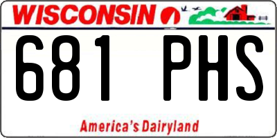 WI license plate 681PHS