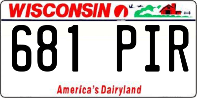 WI license plate 681PIR