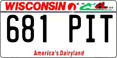 WI license plate 681PIT