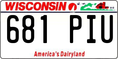 WI license plate 681PIU
