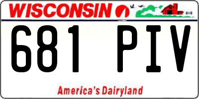 WI license plate 681PIV