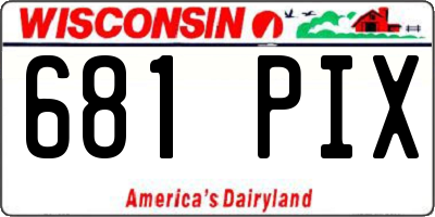 WI license plate 681PIX