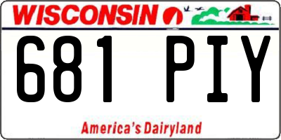 WI license plate 681PIY