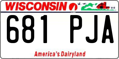 WI license plate 681PJA