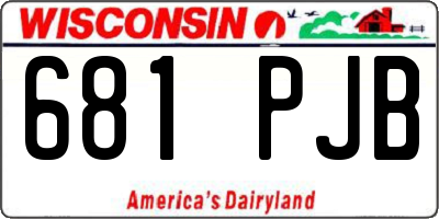 WI license plate 681PJB