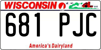 WI license plate 681PJC