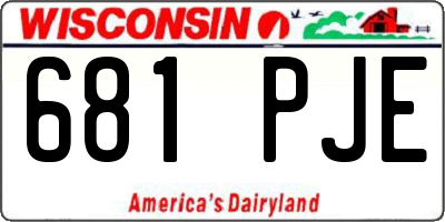 WI license plate 681PJE