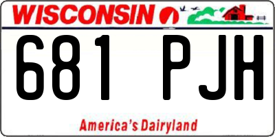 WI license plate 681PJH