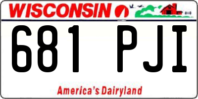 WI license plate 681PJI