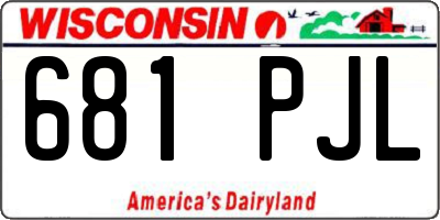 WI license plate 681PJL