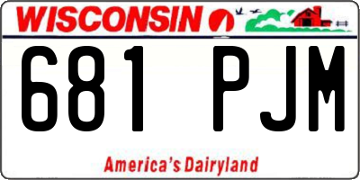 WI license plate 681PJM