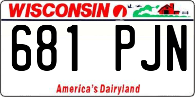 WI license plate 681PJN