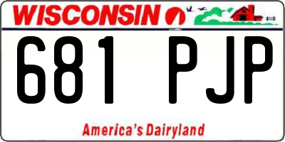 WI license plate 681PJP