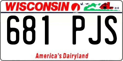 WI license plate 681PJS