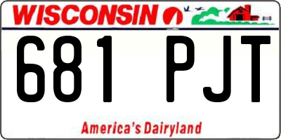 WI license plate 681PJT