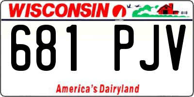 WI license plate 681PJV