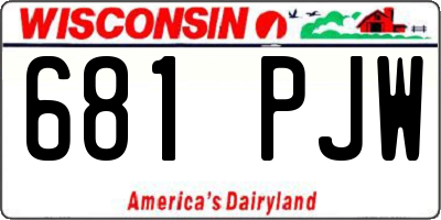 WI license plate 681PJW