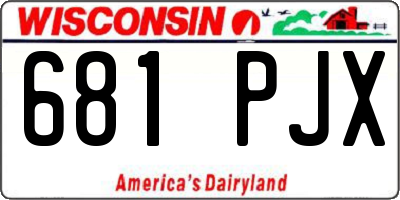 WI license plate 681PJX