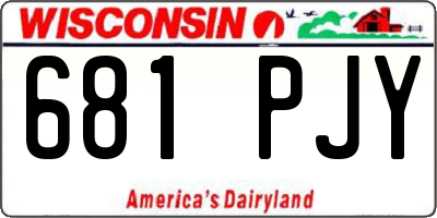 WI license plate 681PJY