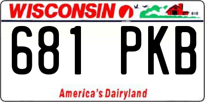 WI license plate 681PKB