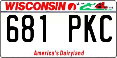 WI license plate 681PKC