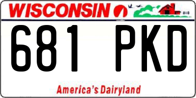 WI license plate 681PKD