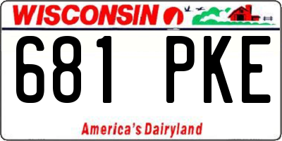 WI license plate 681PKE