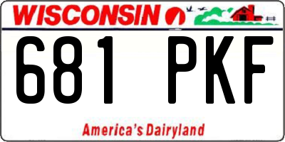 WI license plate 681PKF