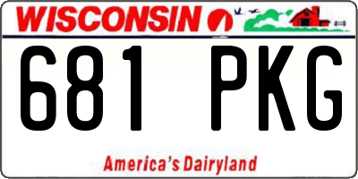 WI license plate 681PKG